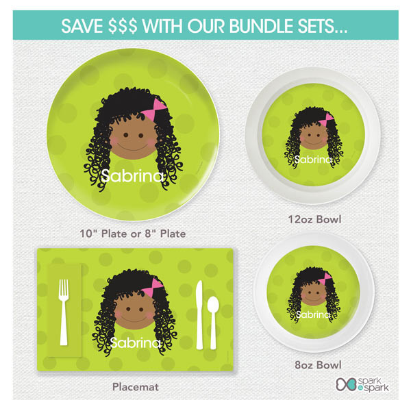 Just Like Me Girl Green Kids Placemat