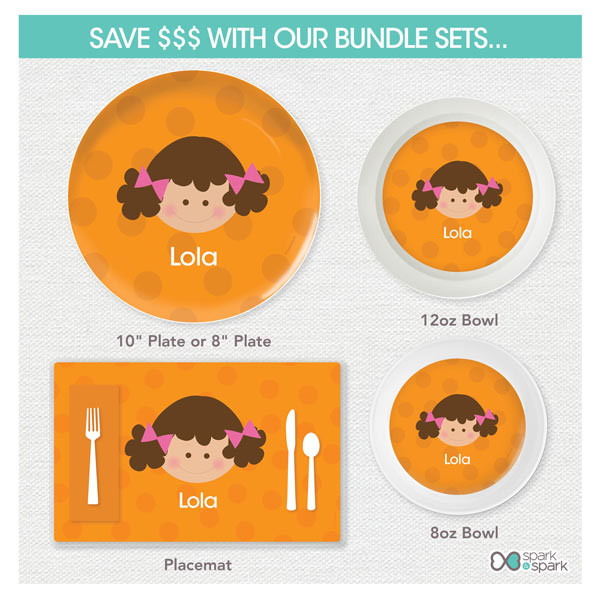 Just Like Me Girl Orange Kids Placemat