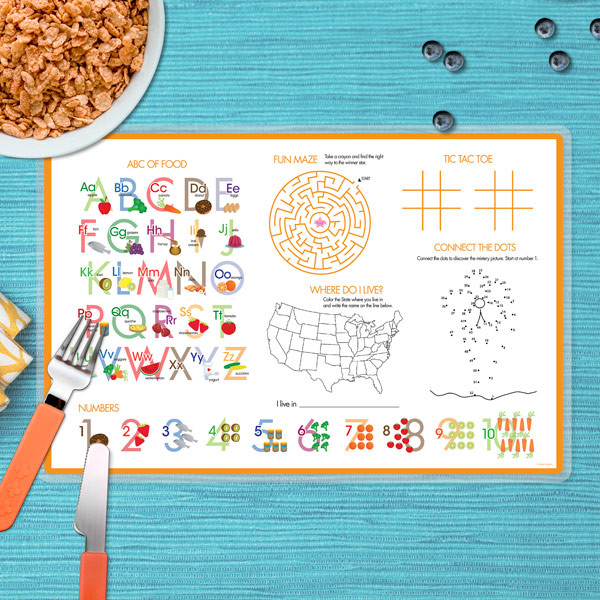 Just Like Me Girl Orange Kids Placemat