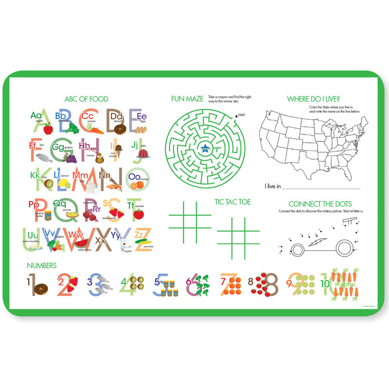 Soccer Fan Green Kids Placemat