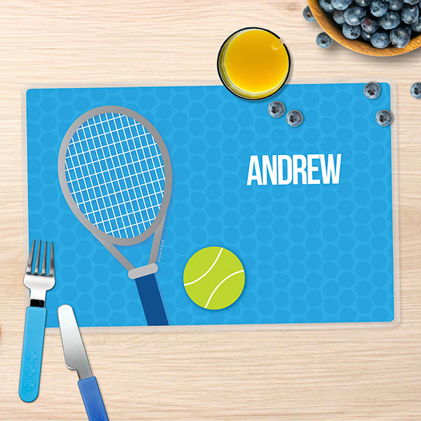 Tennis Fan Boy Blue Kids Placemat