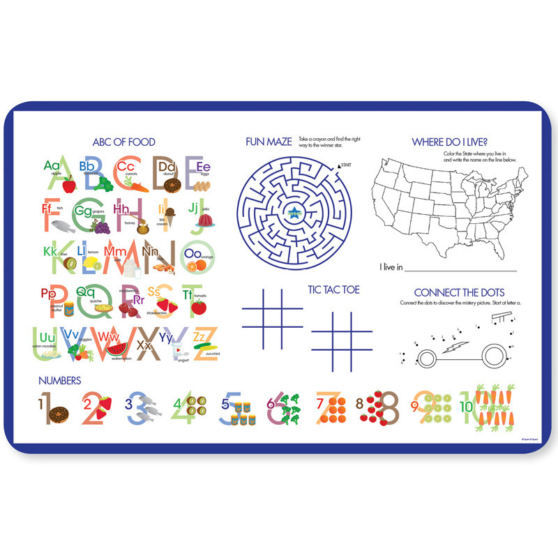 Circles and Circles Blue Kids Placemat