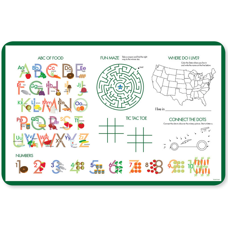 Dino and Me Green Kids Placemat