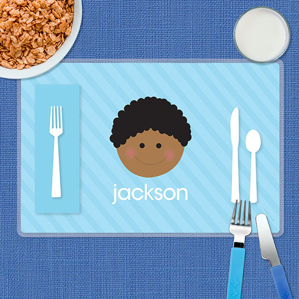 Just Like Me Boy Light Blue Kids Placemat