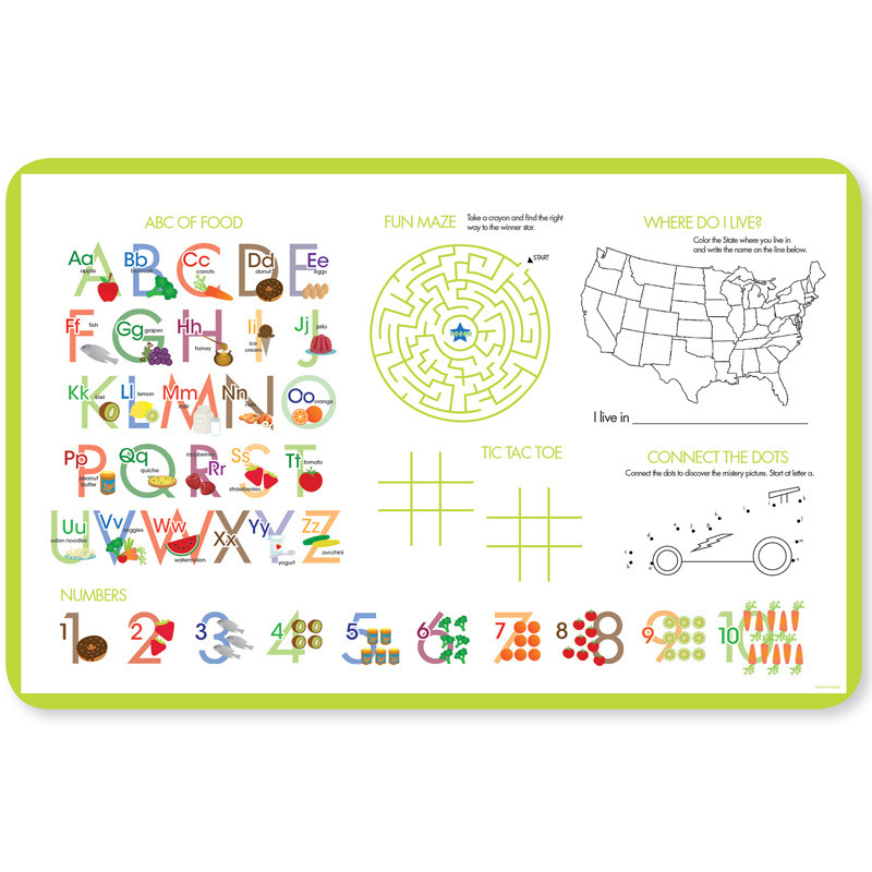 Just Like Me Boy Green Kids Placemat
