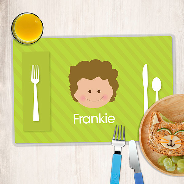 Just Like Me Boy Green Kids Placemat