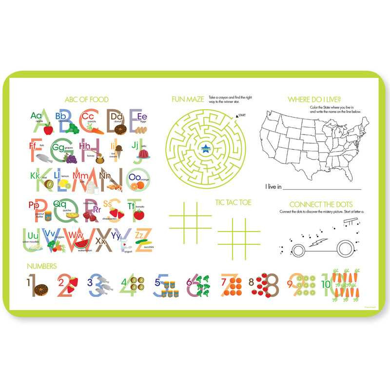 Just Like Me Boy Green Kids Placemat