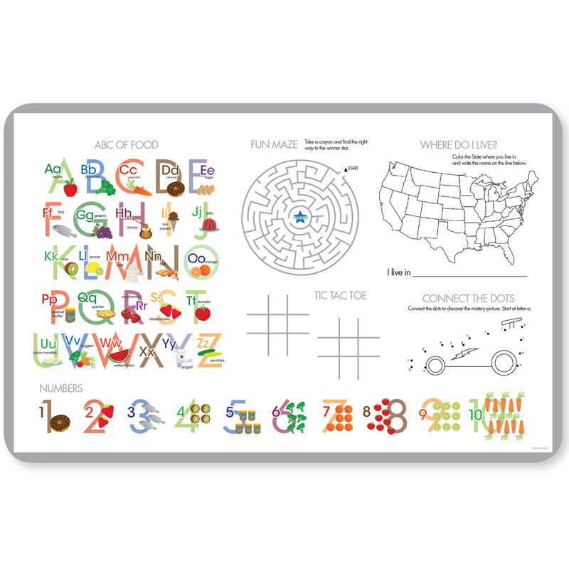 Just Like Me Boy Grey Kids Placemat