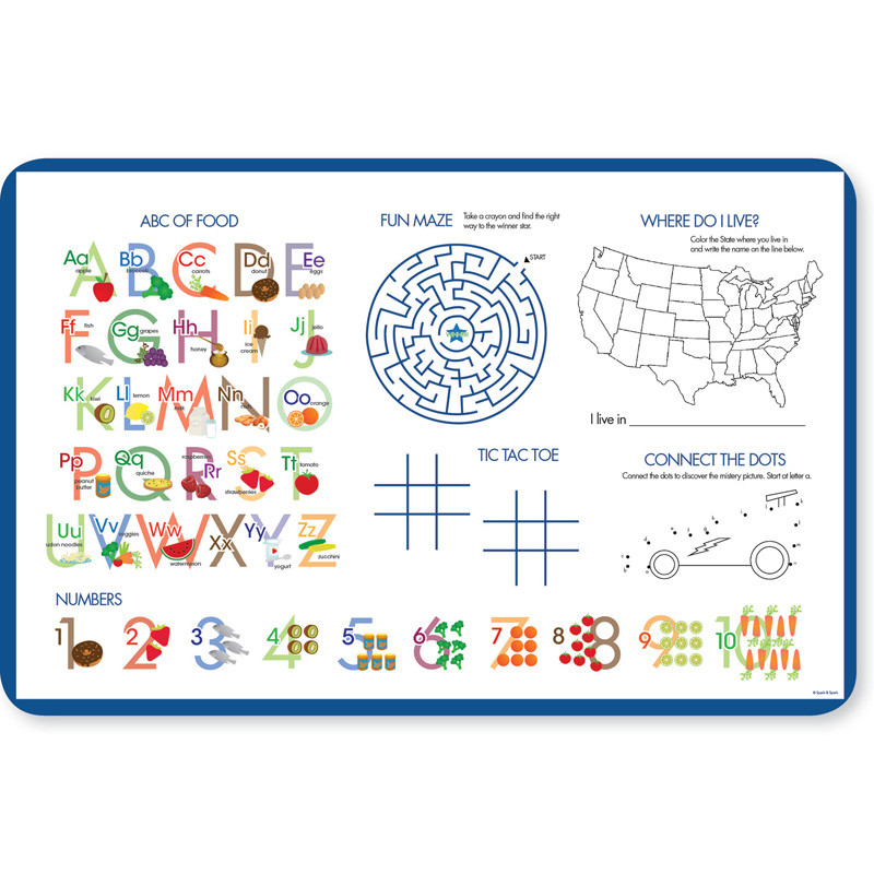Owl Be Yours Blue Kids Placemat