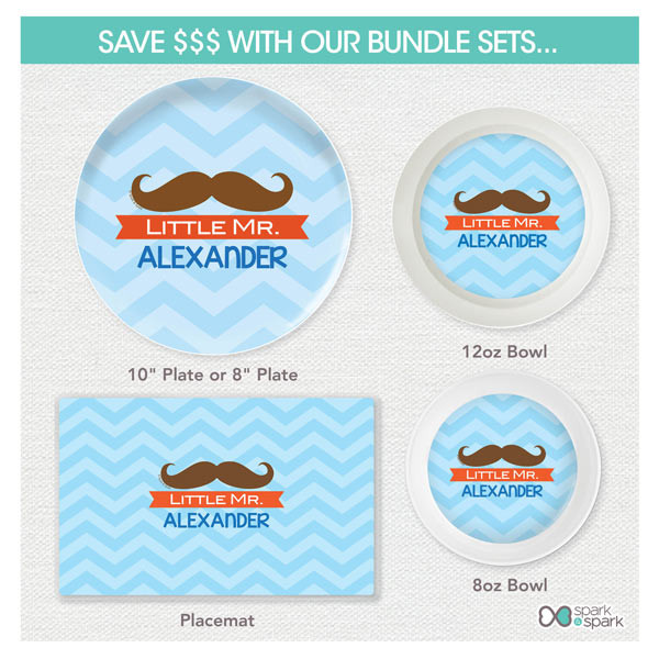Little Mr. Mustache Kids Placemats