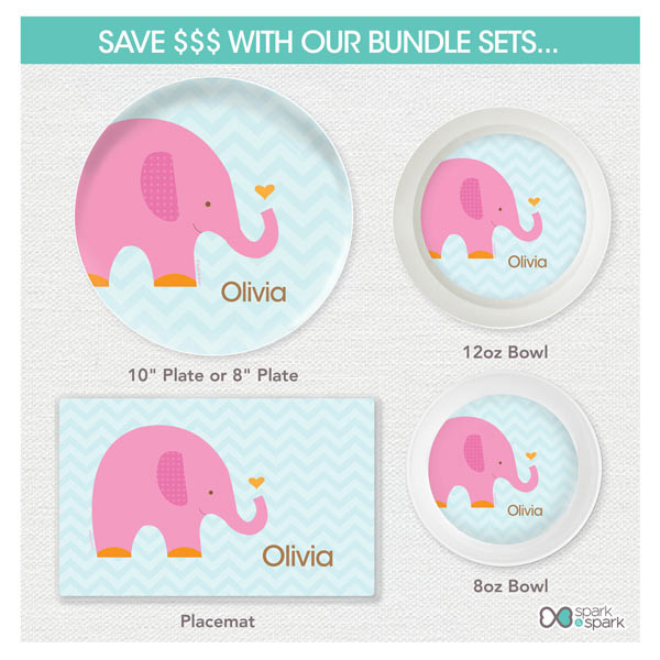 Sweet Pink Elephant Kids Placemat
