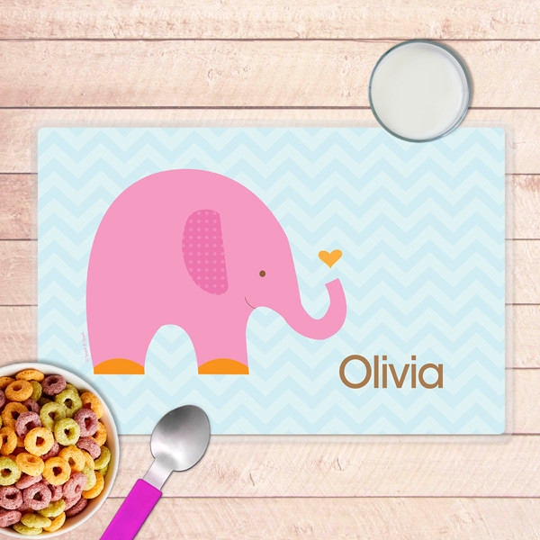 Sweet Pink Elephant Kids Placemat