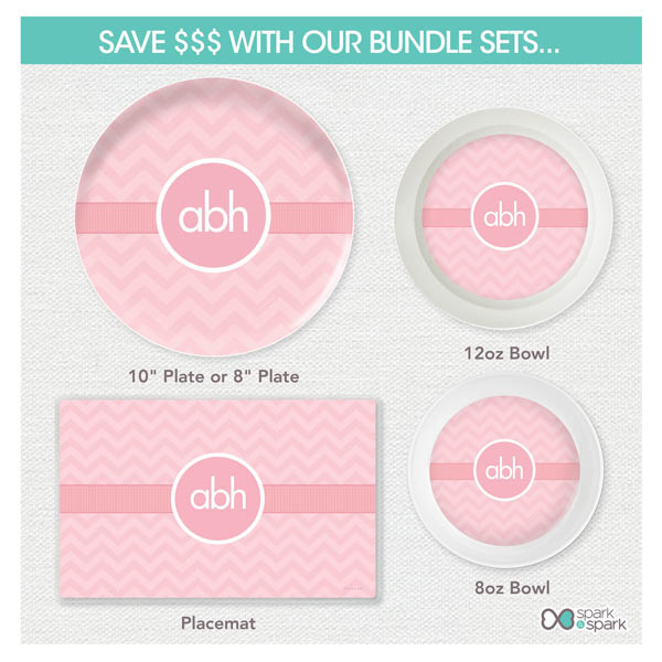 Initials on Chevron Kids Placemat