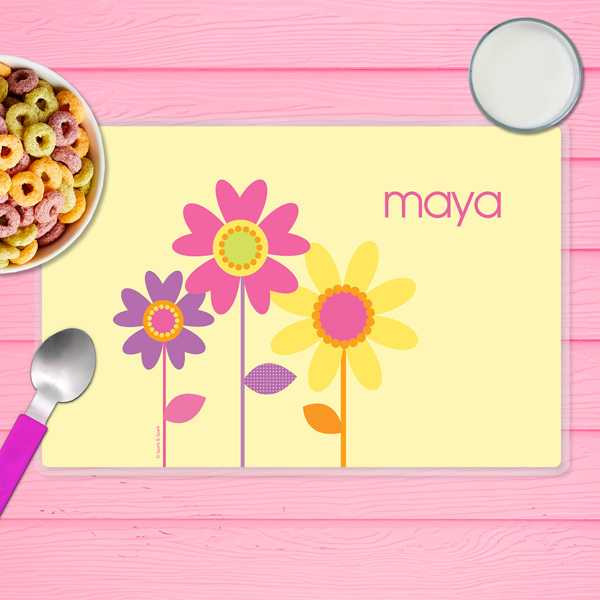 Three Spring Blooms Kids Placemat
