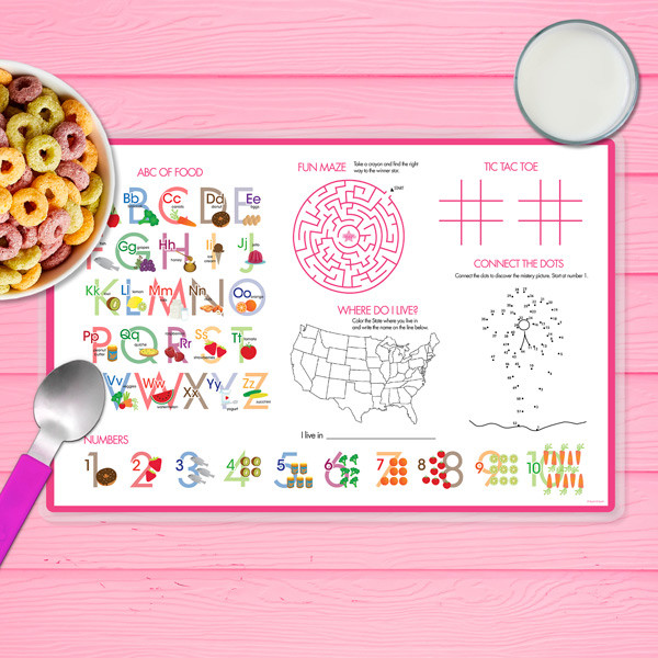 Swimming Pink Turtle Kids Placemat