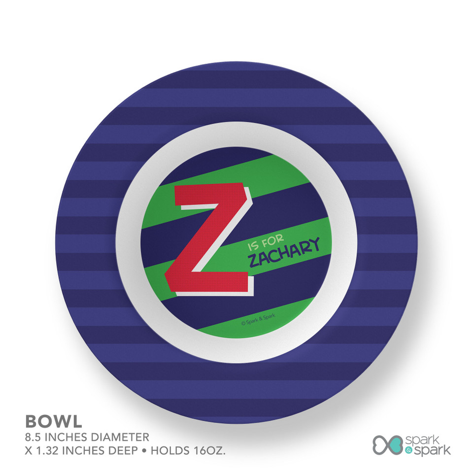 Brilliant Initial Green Kids Bowl
