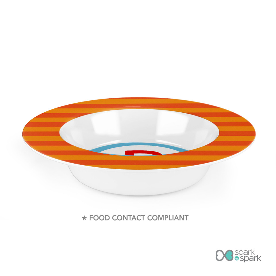 Fun Initials Orange Kids Bowl