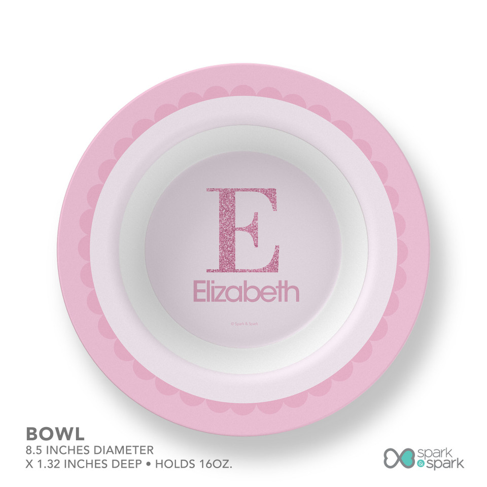 A Shiny Pink Letter Kids Bowl