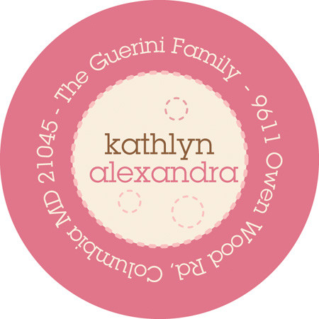 Delicate Pink Circles Kid Address Labels