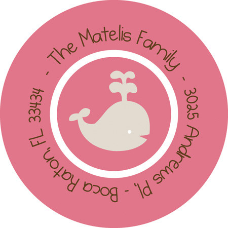 Play Baby Whale Pink Fun Address Labels