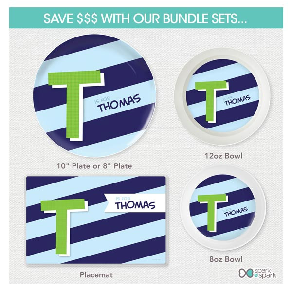 Brilliant Initial Blue Kids Placemat