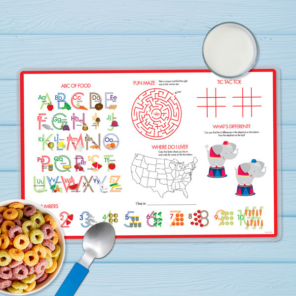 Brilliant Initial Red Kids Placemat