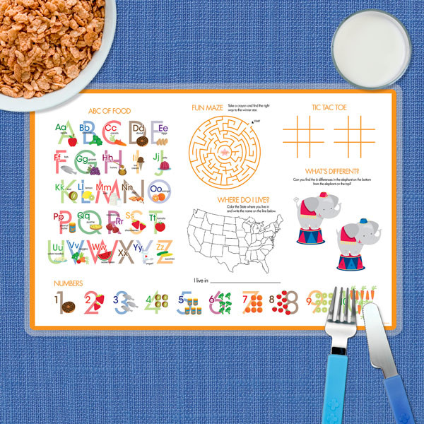 Brilliant Initial Orange Kids Placemat