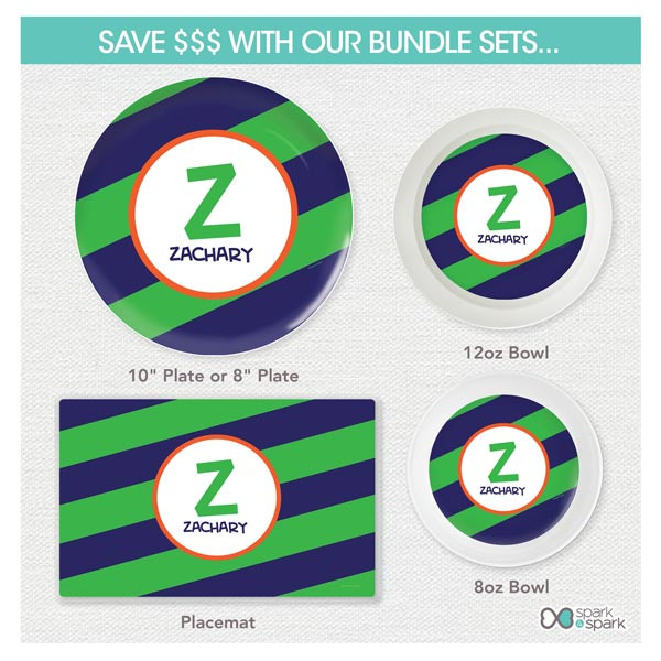 Fun Initials Green Kids Placemat