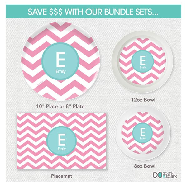 Chevron Pink and Aqua Kids Placemat