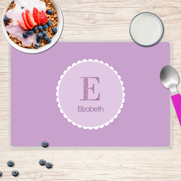 A Shiny Purple Letter Kids Placemat