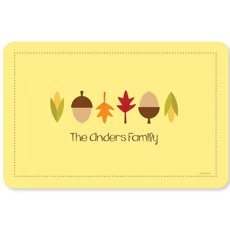 Fall Leaves and Cones Holiday Placemat