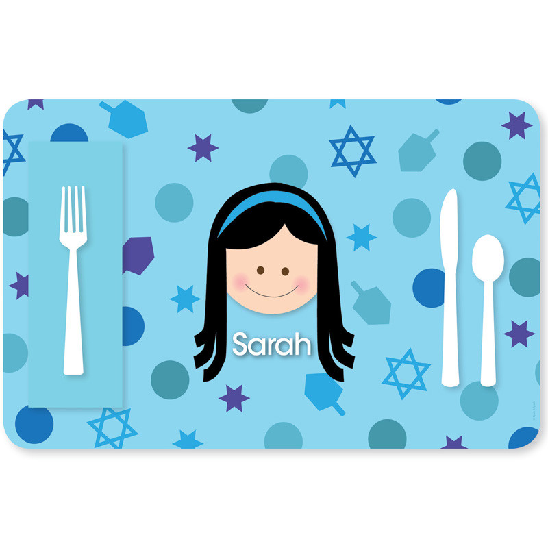 Hanukkah Joy Girl Kids Placemat