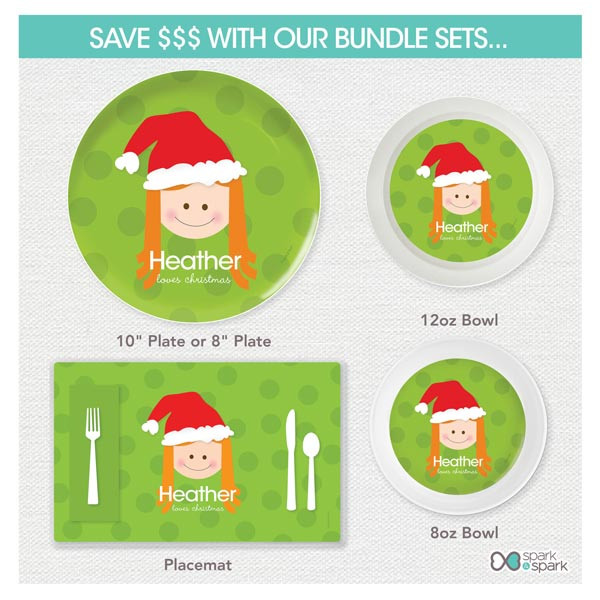 Santa's Hat Girl Kids Placemat