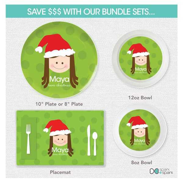 Santa's Hat Girl Kids Placemat