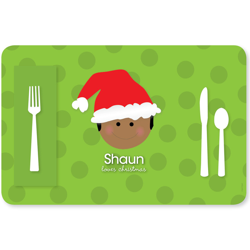 Santa's Hat Boy Kids Placemat