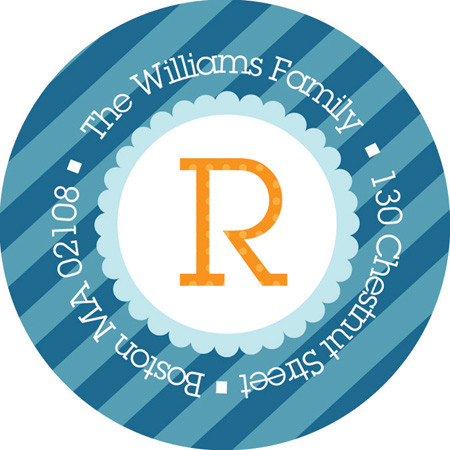 Childrens Address Labels Big Bold Letter Blue