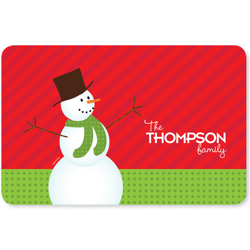 The Snowman is Here Holiday Placemat