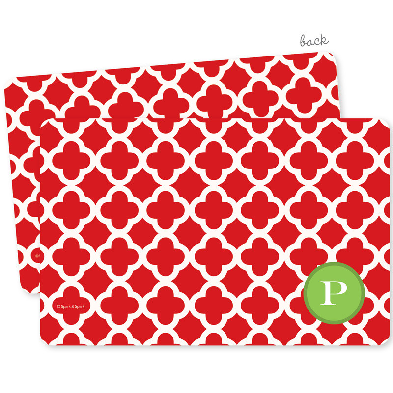 Elegance in Red Quatrefoil Holiday Placemat