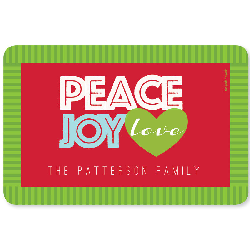 Peace, Joy and Love Holiday Placemat
