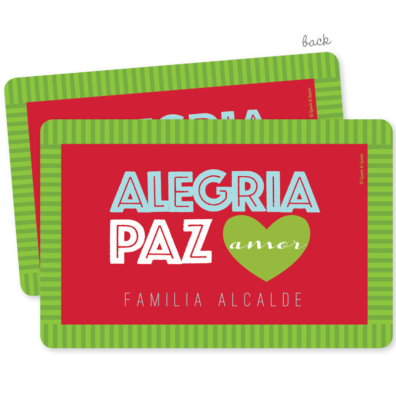 Alegria, Paz y Amor Holiday Placemat