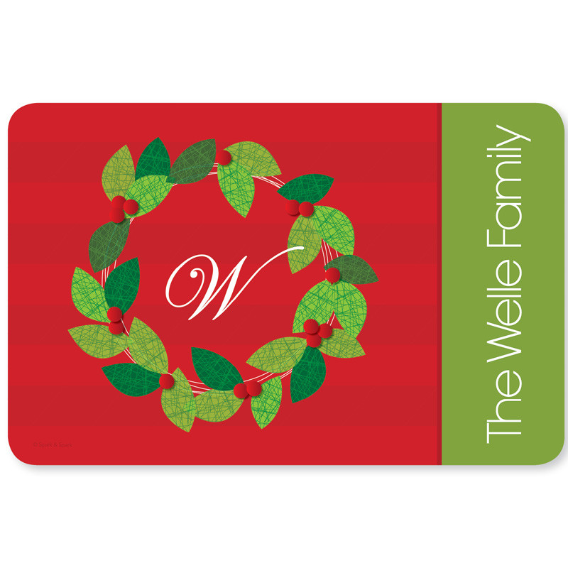 Elegant Wreath Holiday Placemat