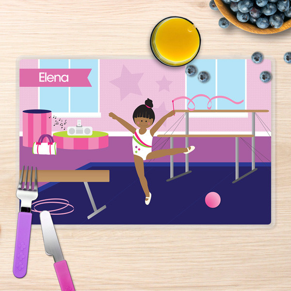 Cute Gymnast Girl Kids Placemat