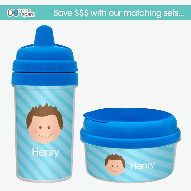 Just Like Me Light Blue Custom Sippy Cups