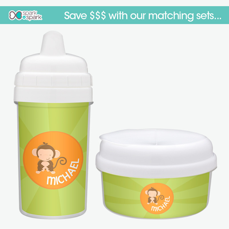 Cute Baby Monkey Non Spill Cup