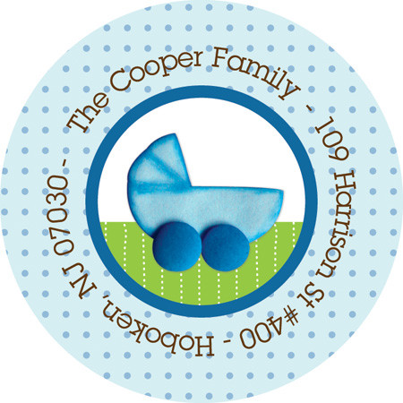 Cute Return Address Labels Boy On A City Stroll