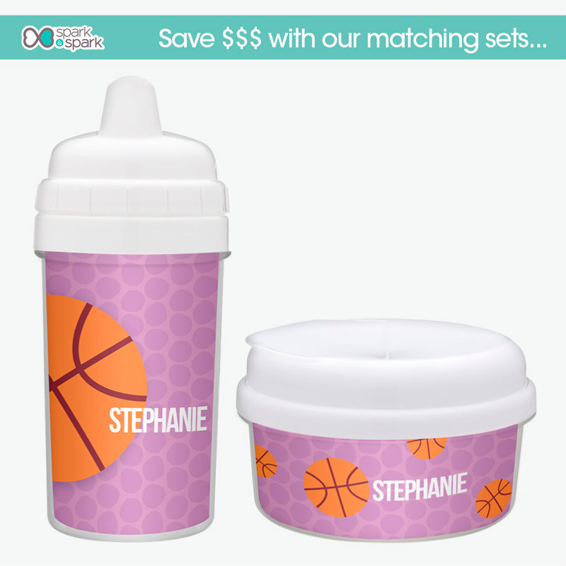 Basketball Fan Personalized Kids Sippy Cups