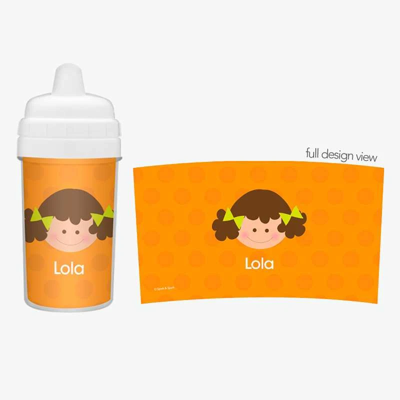 Just Like Me Orange Girl Sippy Cups