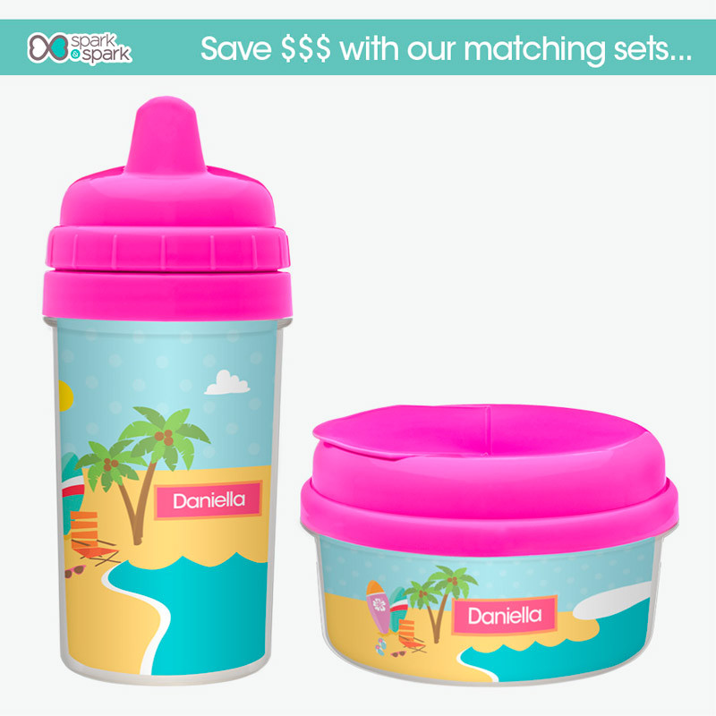 Beach Personalized Sippy Cups for Toddlers