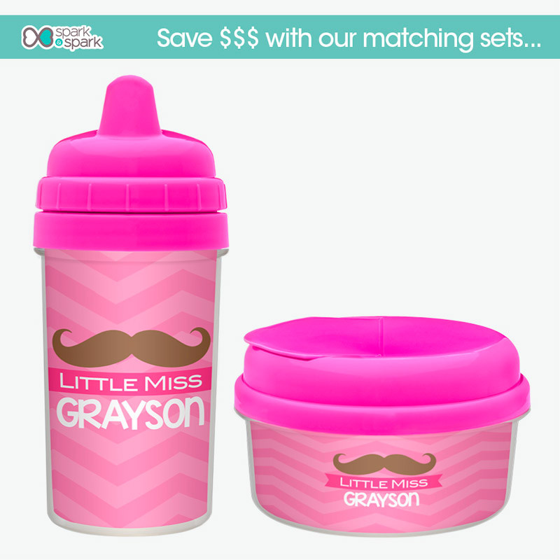 Little Miss Mustache Custom Baby Sippy Cup