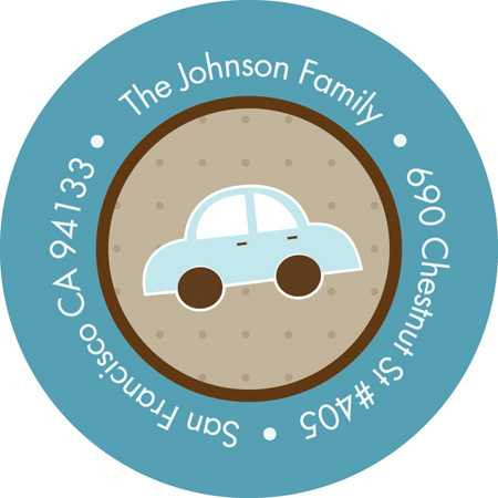 Baby Address Labels Bunch Of Cars